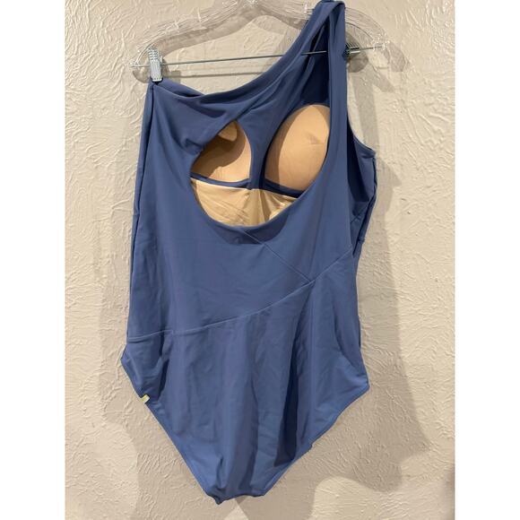 Summersalt Ruched Sidestroke Blue Mountain Swimsuit 18 Tall - Picture 3 of 5